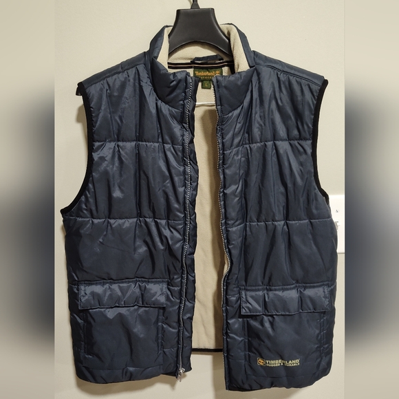 Timberland Men's Utility Puffer Vest, Blue, Pockets, Lined, Durable, Size L - Picture 7 of 8